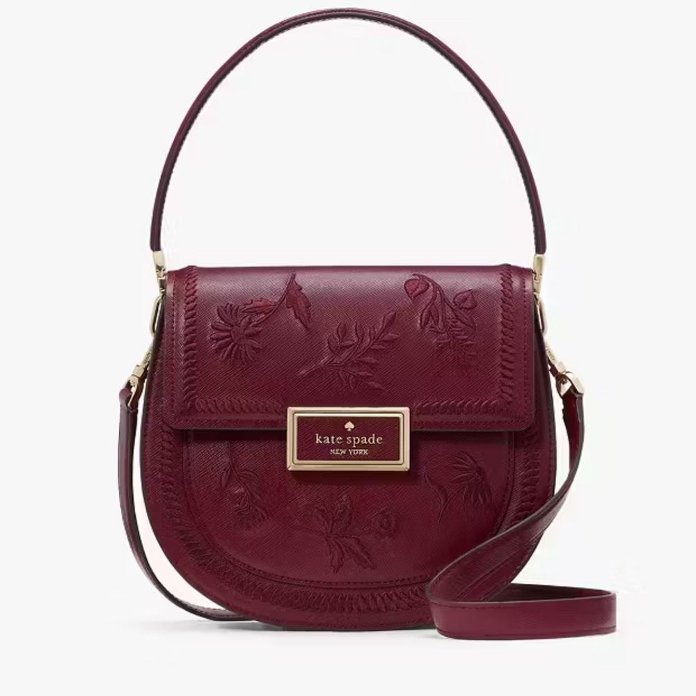 Kate Spade Reegan Botanical Embroidered Saddle Bag